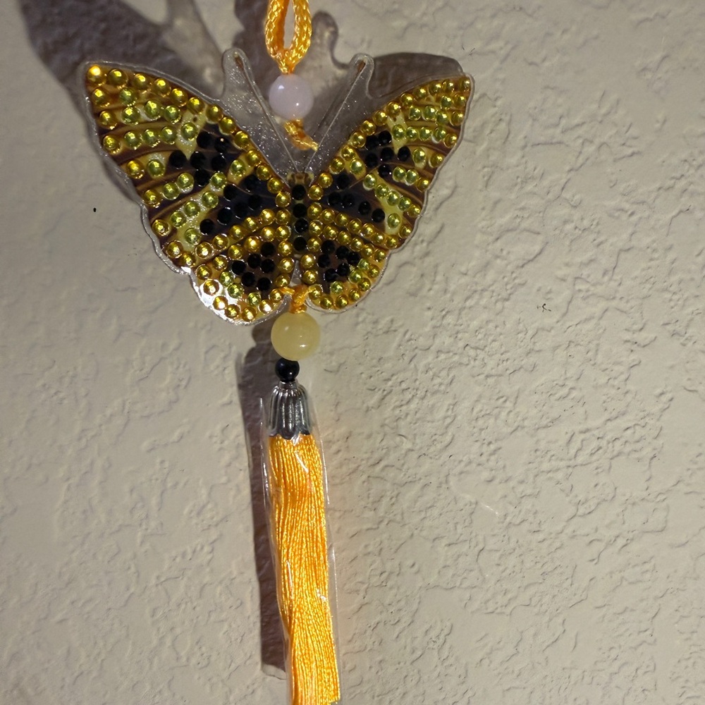 Multi Beaded Butterfly Hanging Ornament/Car Tassel/Wind Chime - Picture 8 of 12
